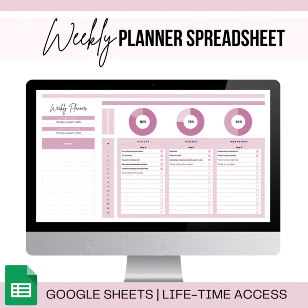 Weekly Planner Spreadsheet